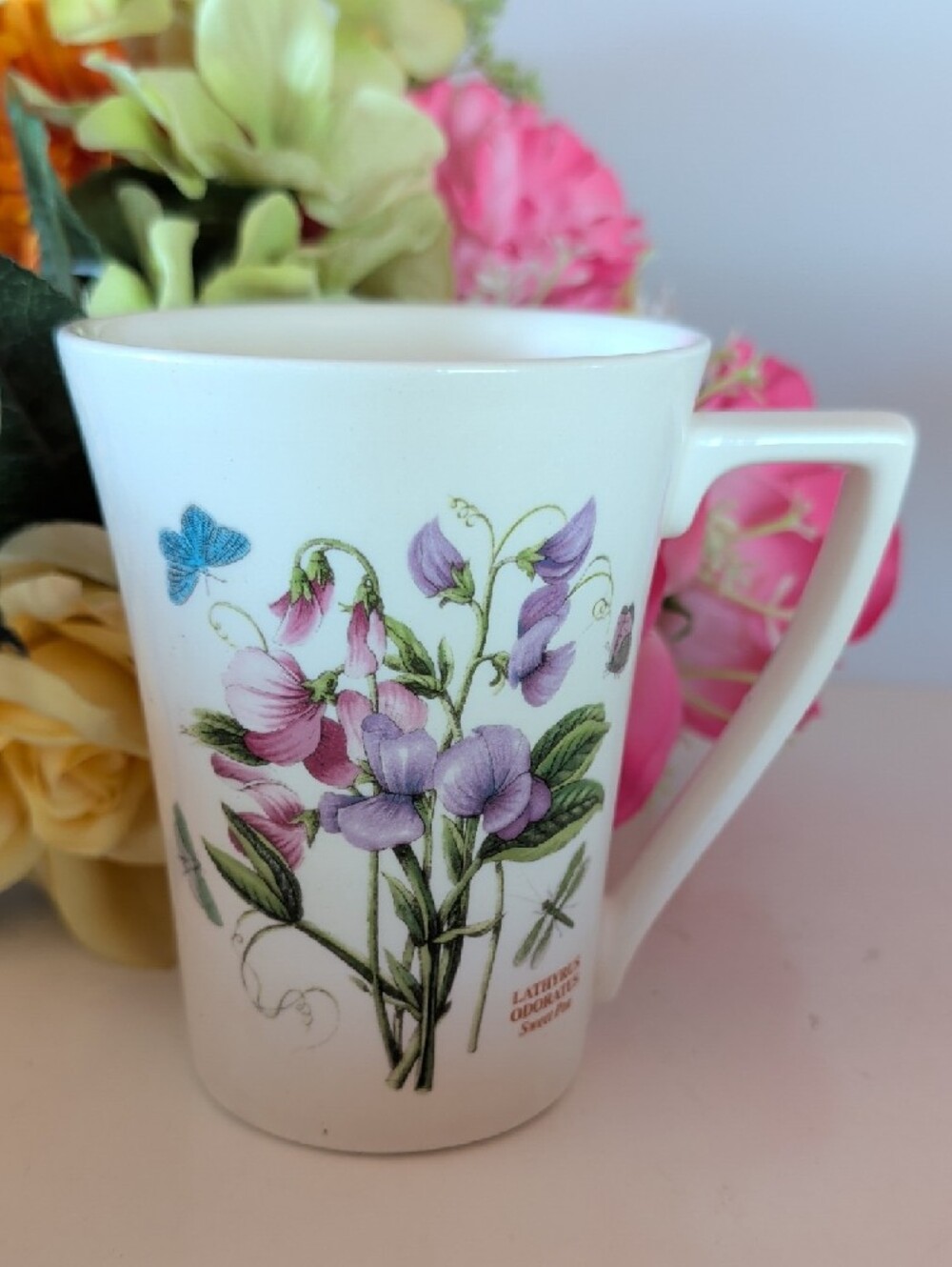 VTG. Portmeirion Botanic Garden. Lathyrus Odorates Sweet Pea Coffee /Tea Mug.🌟